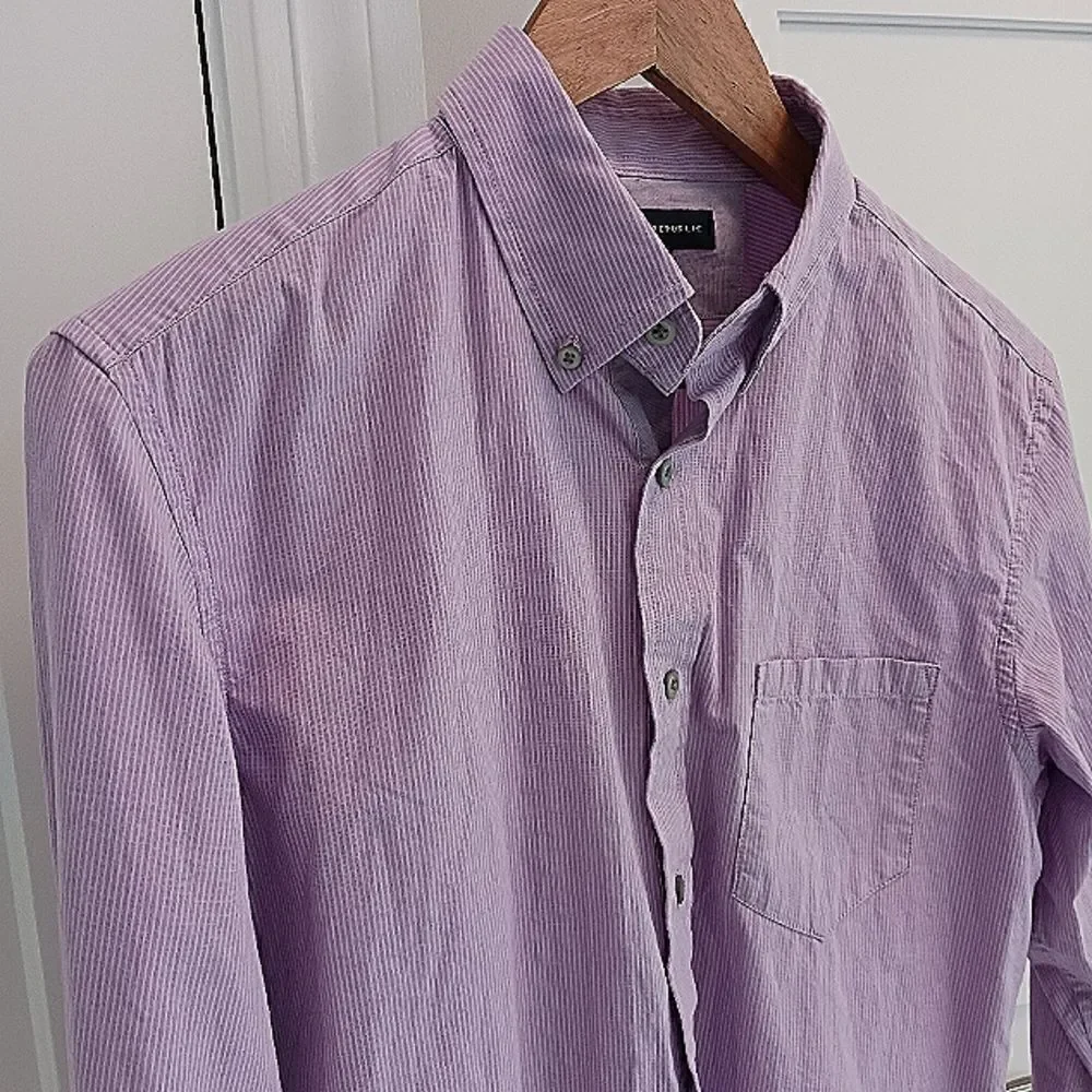 Mens Banana Republic Button Down Shirt Cotton Striped